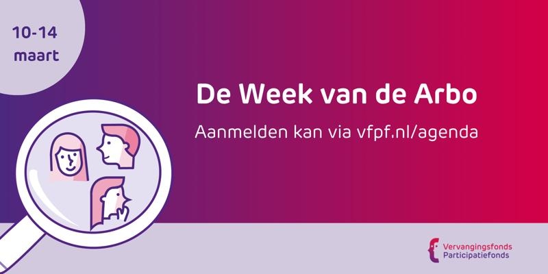 Visual met een aankondiging van de week van de Arbo 